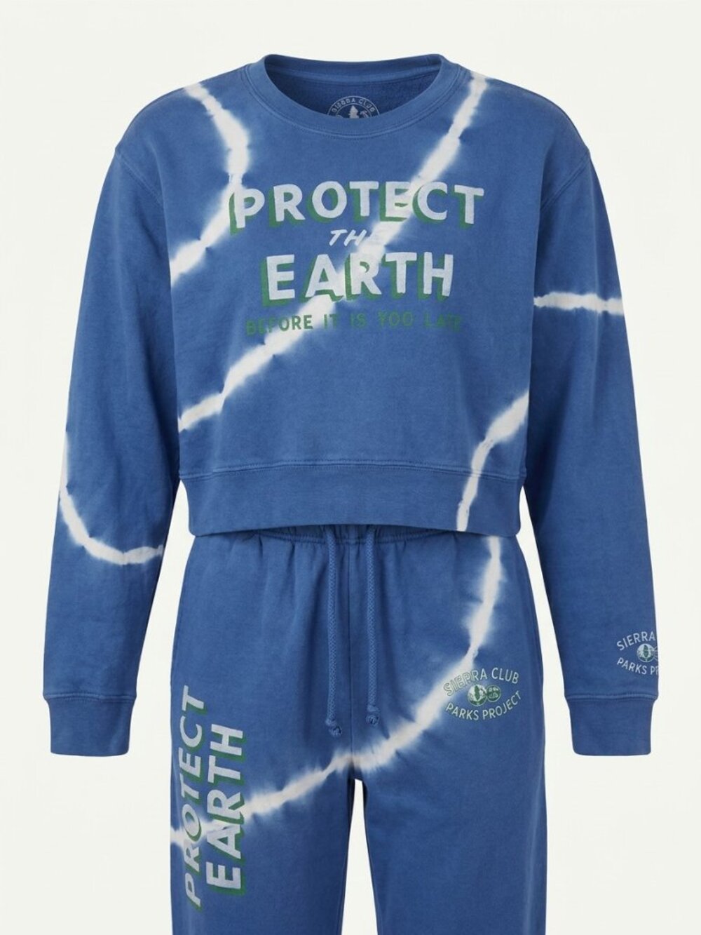 Parks Project x Sierra Club Tie Dye Sweatshirt & Sweatpants Set Blue White S
